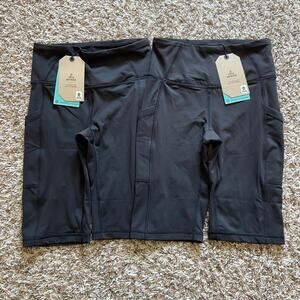 Lot of 2 Prana Electa Short II Womens XS Black 10" Fitted High Rise Side Pockets